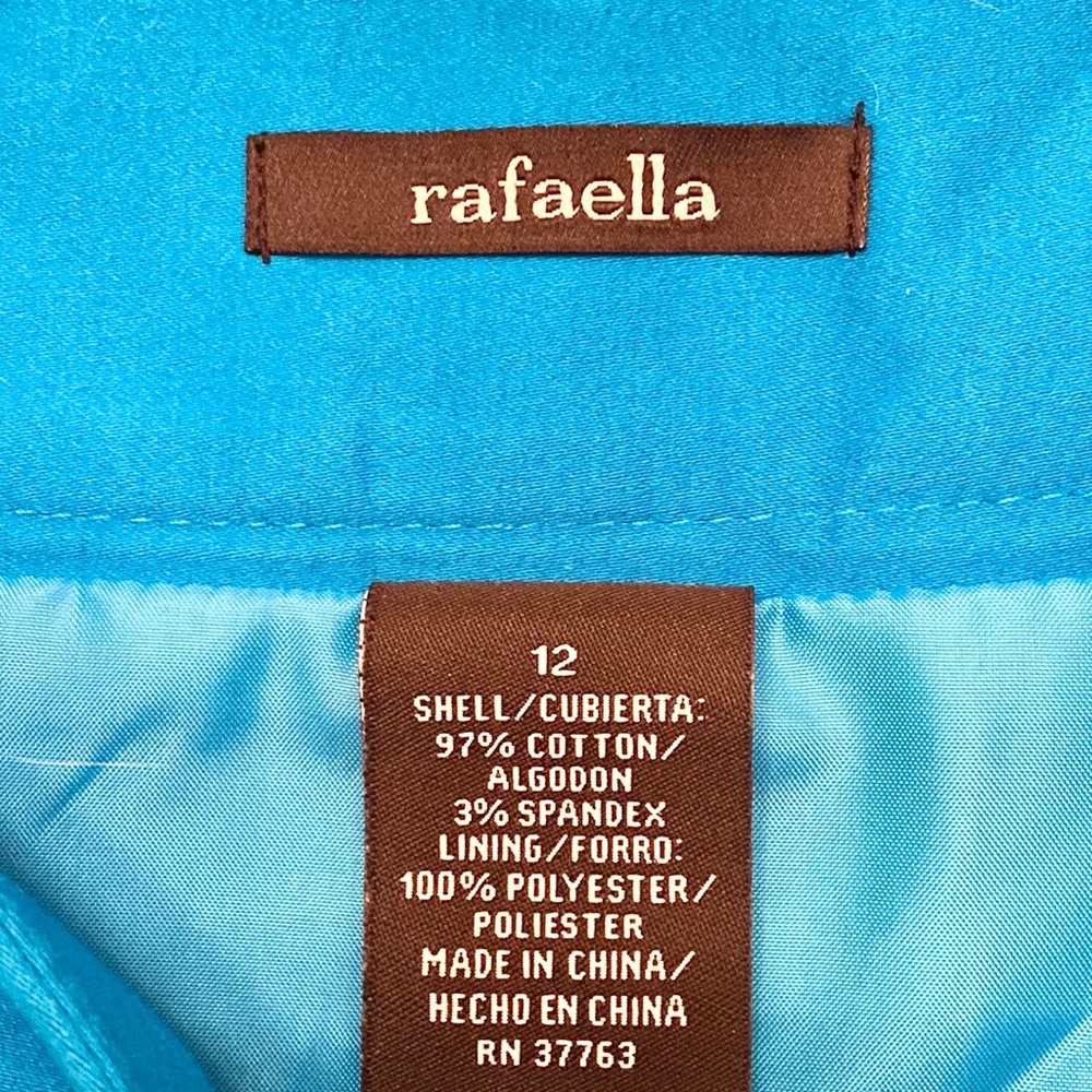 Rafaella Turquoise Blue Tiered Business Casual Stretch Lined Skirt Size 12 - Picture 8 of 10